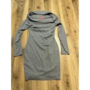 Castro Dress Women Size 0/XS Gray Mini Dress Long Sleeve Cowl Neck Ribbed